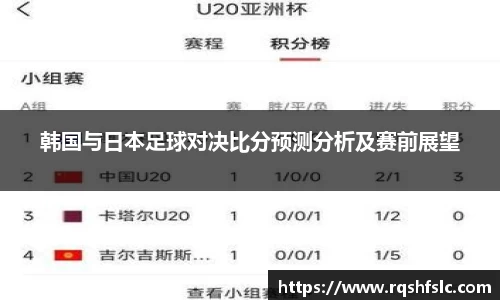 韩国与日本足球对决比分预测分析及赛前展望